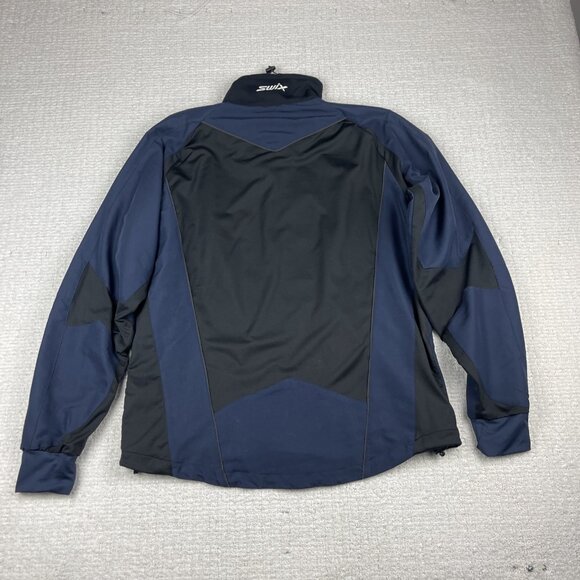 Swix Star Nordic XC Ski Jacket Mens XL Navy Blue Full Zip Soft shell ski Read* - Picture 12 of 16